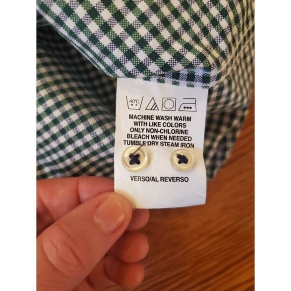 Tommy Hilfiger Shirt Men's 15.5 34-35 Green Regular Fit Checkered Button Up READ - Picture 8 of 9